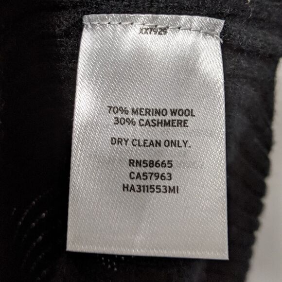 HALOGEN Merino Wool Cashmere Minimalist Ribbed Tunic Turtleneck Sweater M - Picture 7 of 8